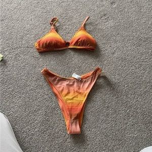 NWT aerie striped bikini Medium Top Small Bottoms